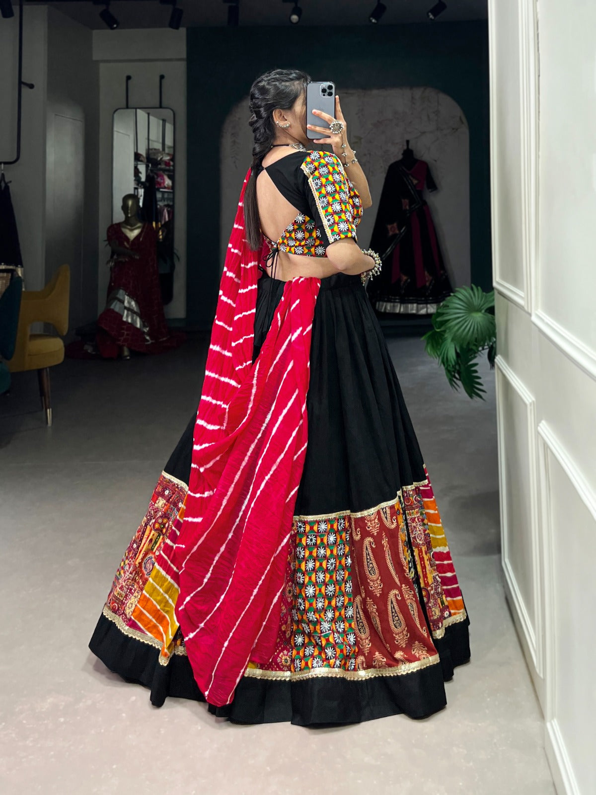 Celebrate This Navratri With Our Black Rayon Lehenga Choli Cheap Sale Cheap