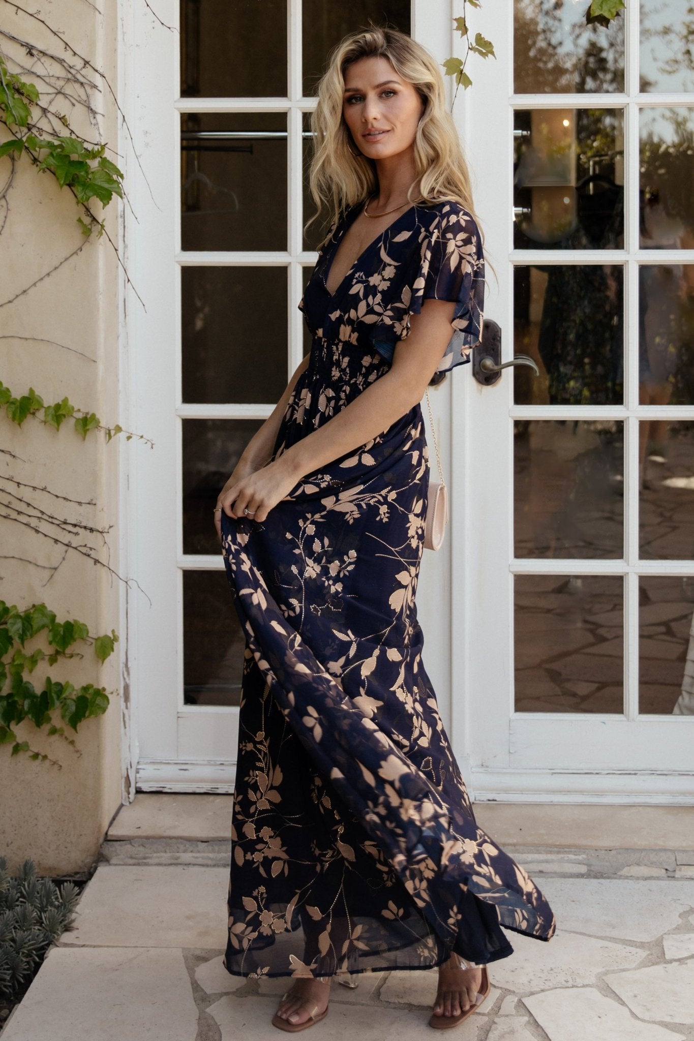 Lynlee Metallic Maxi Dress | Navy Cheap Usa Stockist