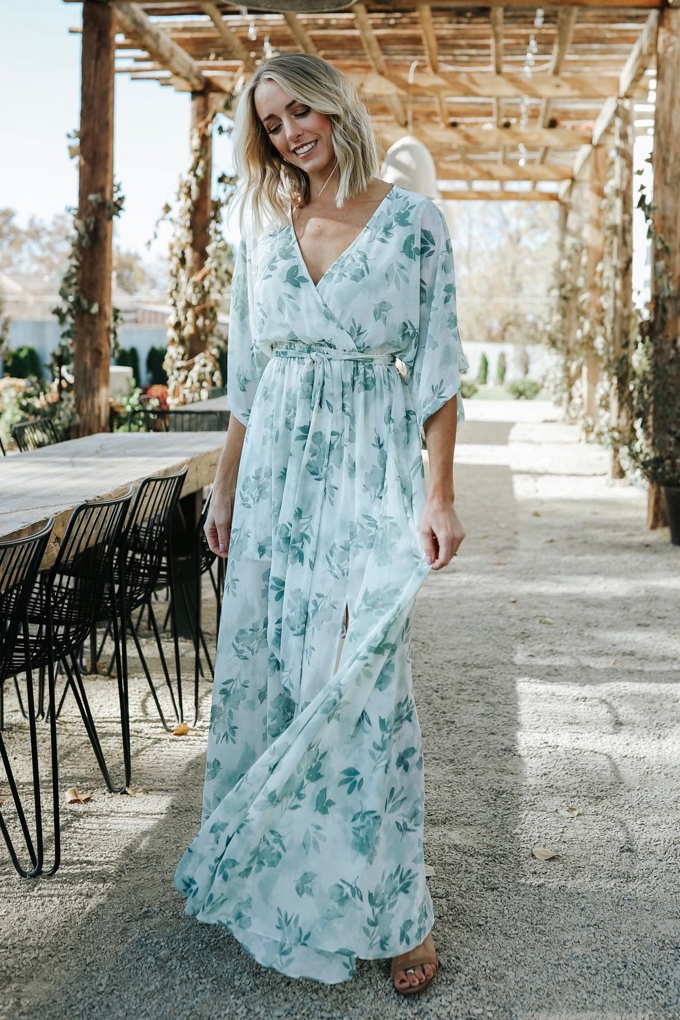 Kia Kimono Maxi Dress | Sage Floral Buy Cheap Fashion Style