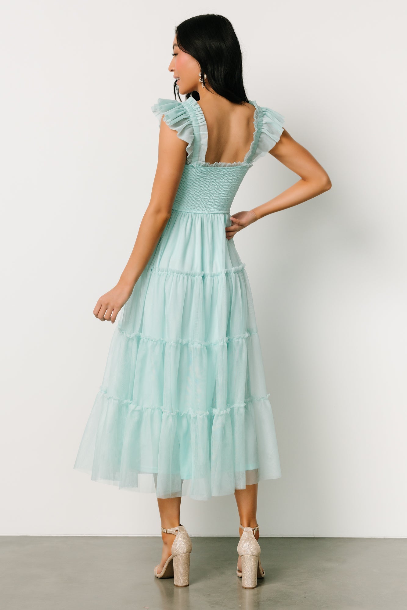 Mindi Tulle Midi Dress | Sea Blue Sale Latest