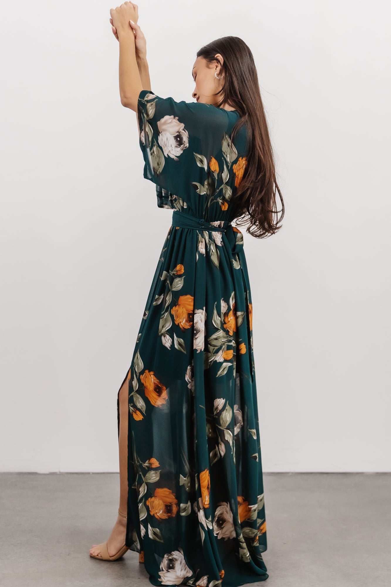 Kia Kimono Maxi Dress | Deep Topaz Floral Cheap Sale Cheapest