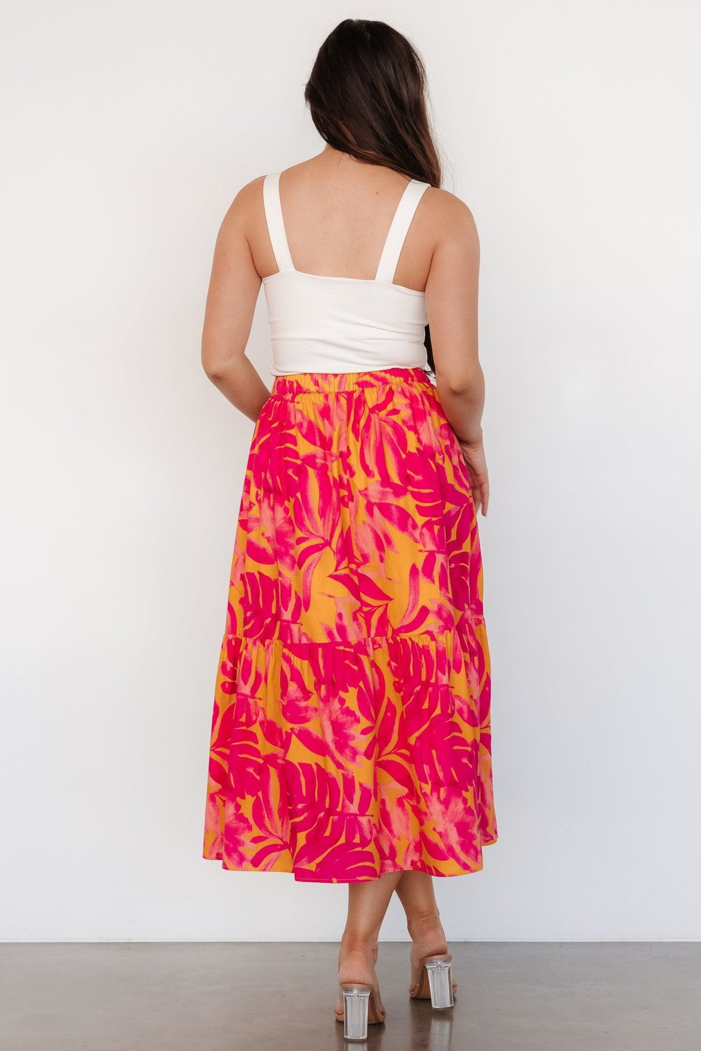 Luana Tiered Skirt | Orange + Fuchsia Outlet Order