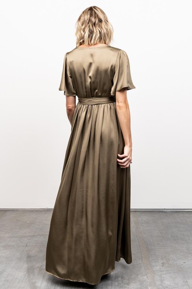 Sicily Satin Maxi Dress | Olive Clearance Shop