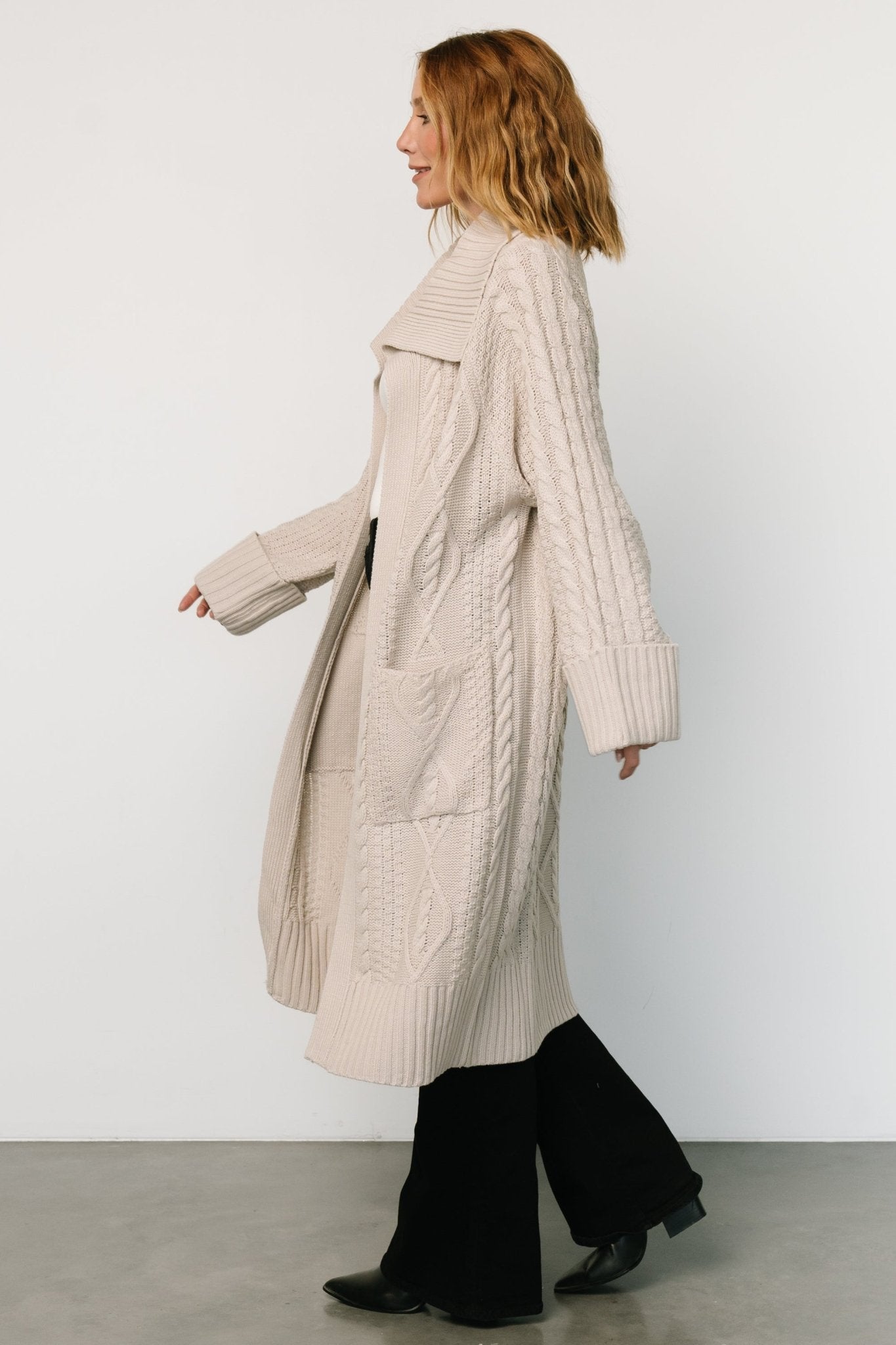 Devon Cable Knit Cardigan | Oatmeal Free Shipping Original