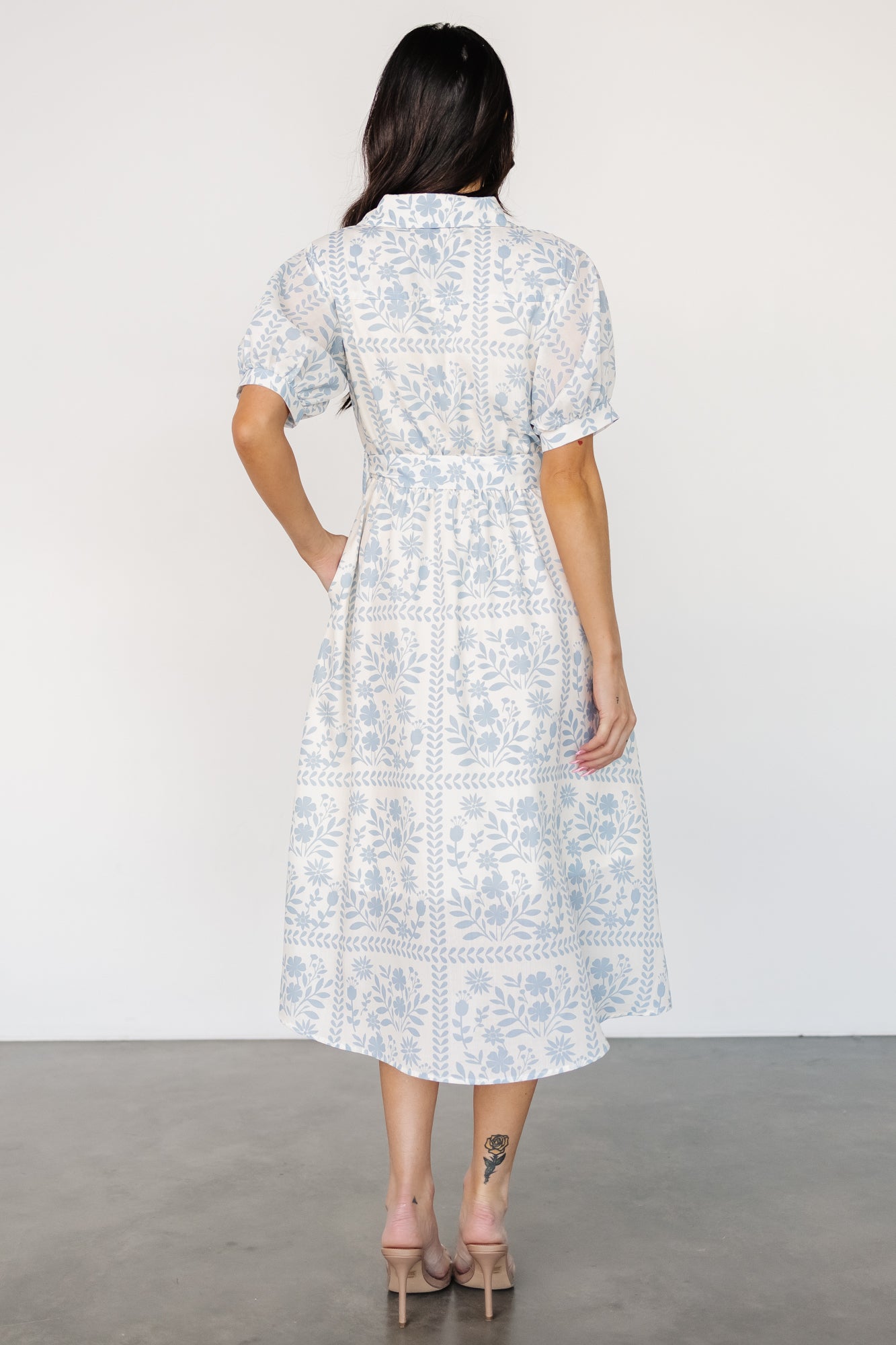 Jamila Midi Dress | Light Blue Floral Clearance Store Sale Online