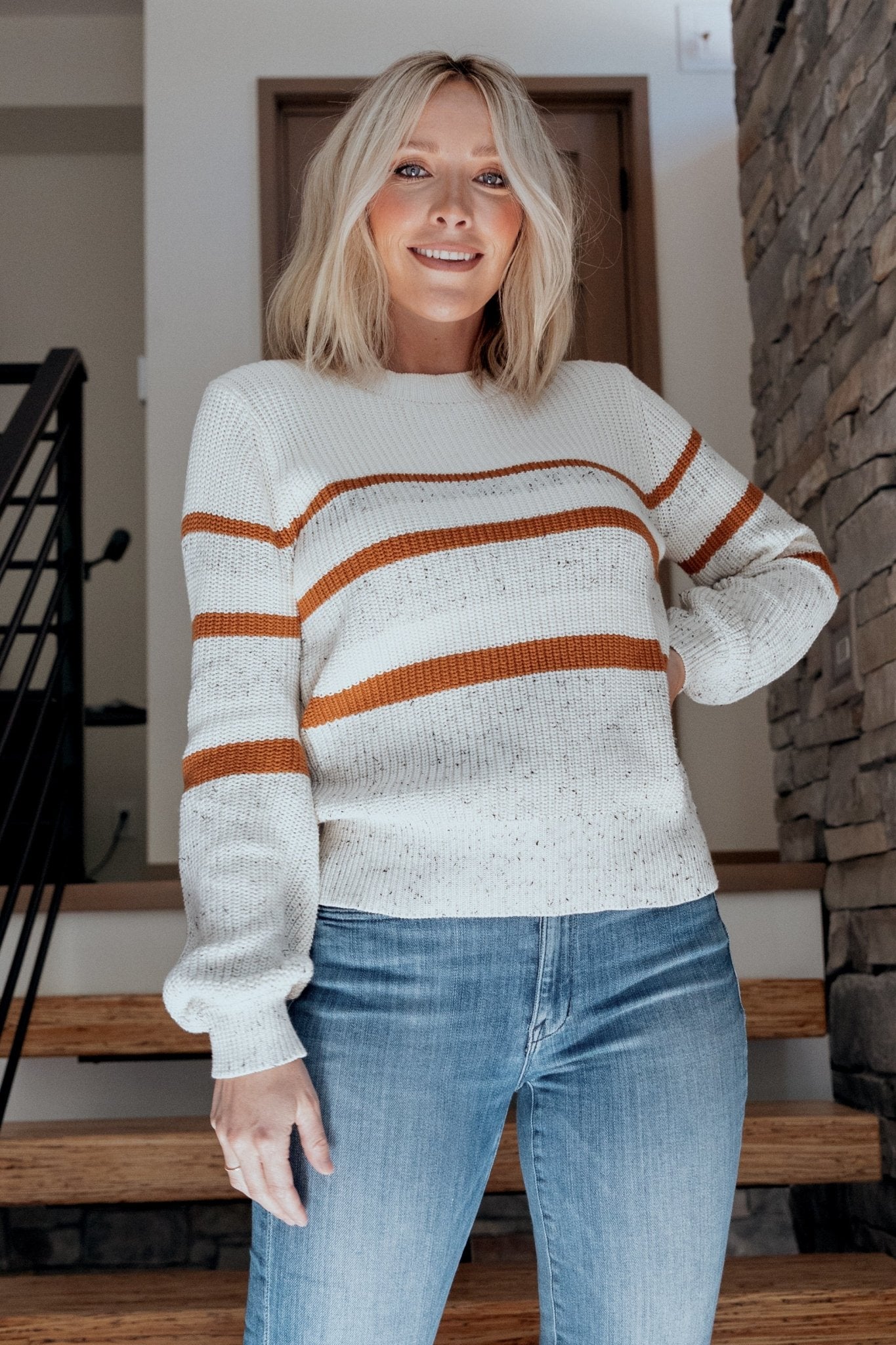 Peyton Striped Sweater | Cream + Camel For Cheap Sale Online