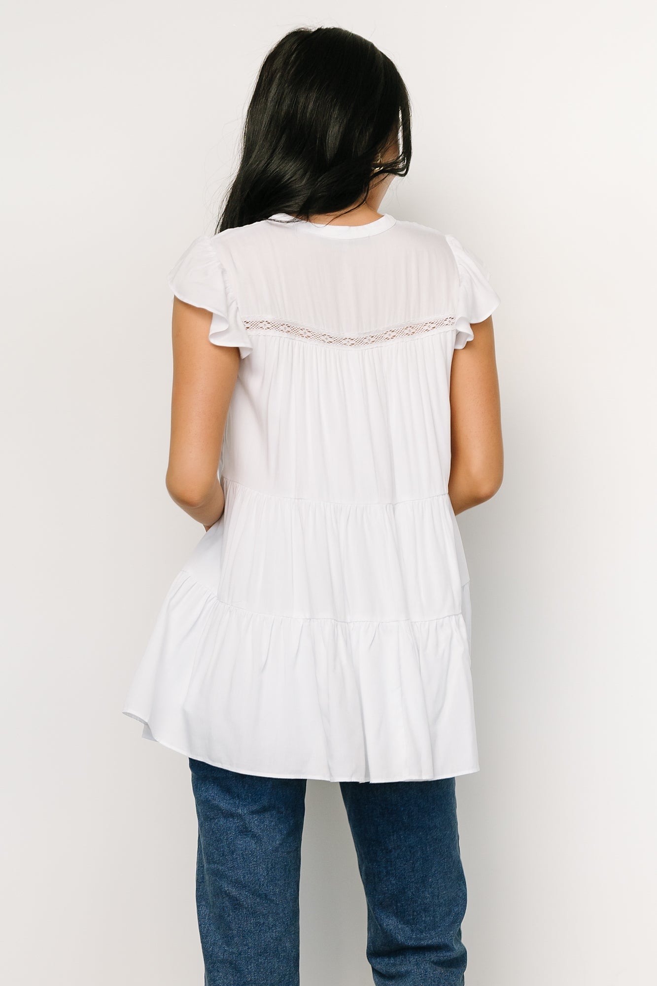 Margaret Tiered Top | White Release Dates Cheap Online