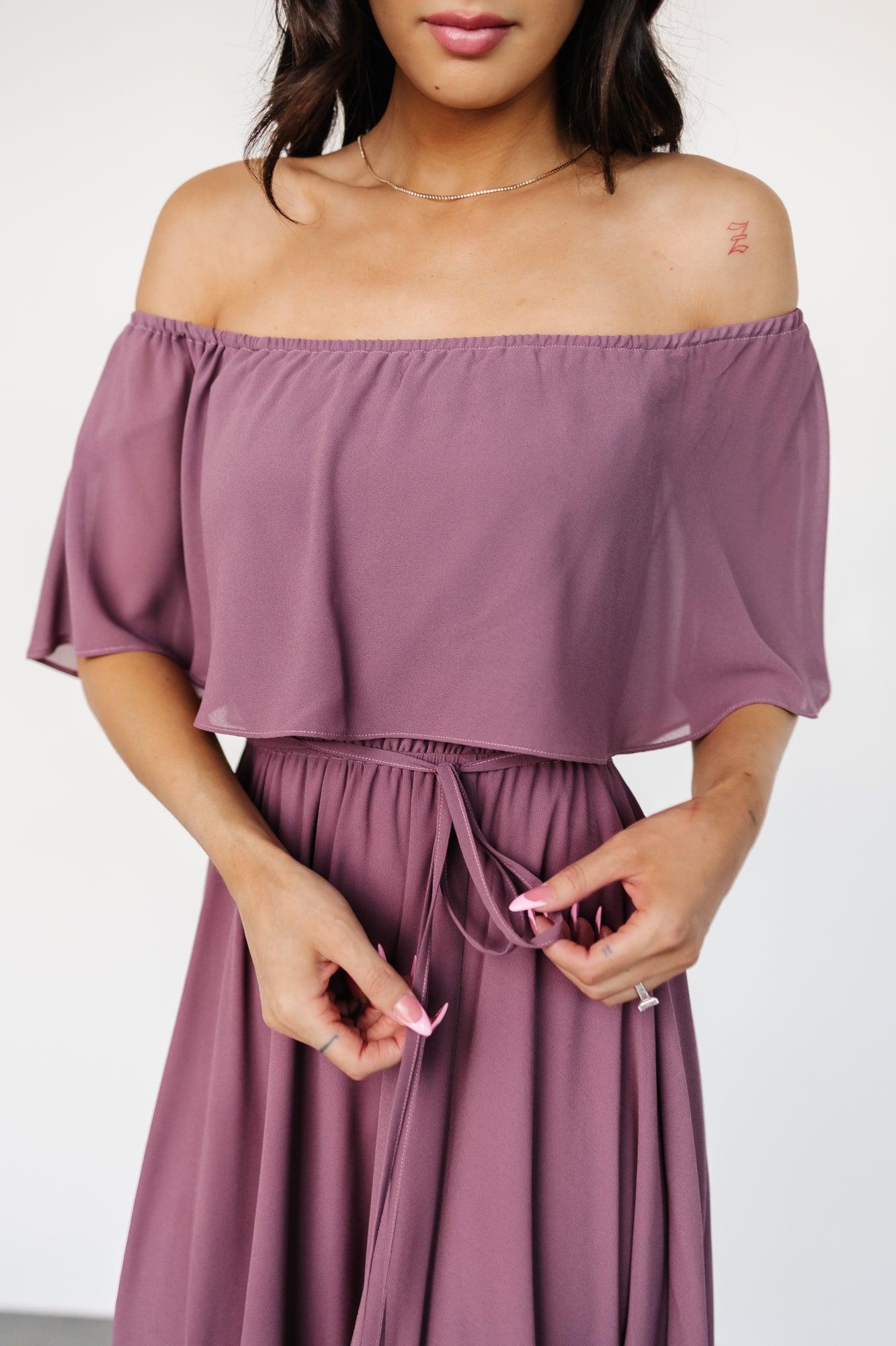 Victoria Off Shoulder Maxi Dress | Vintage Plum Clearance Exclusive