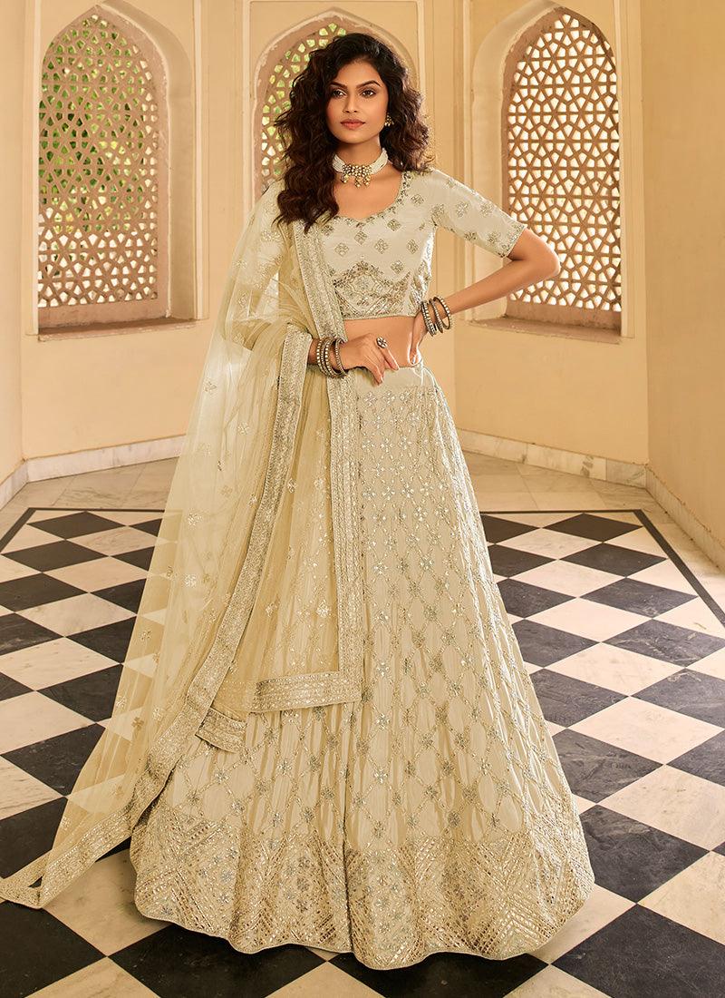 Cream Color Crepe Fabric Lehenga Choli With Gota Work Best Wholesale