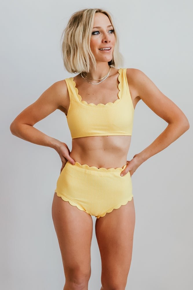 Honolulu Scalloped Bikini Top | Yellow Buy Cheap Discounts