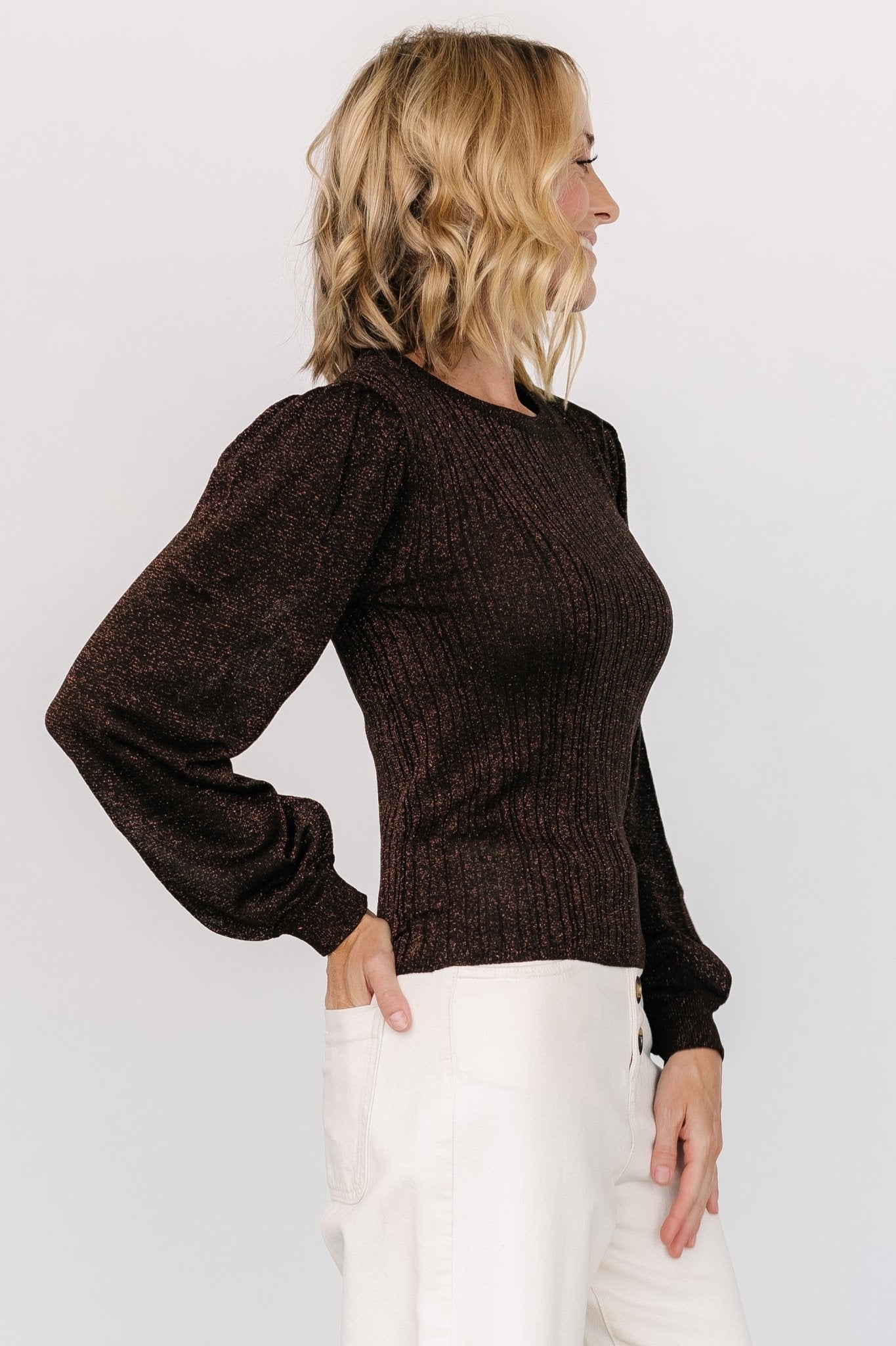 Padma Shimmer Sweater Top | Chocolate Buy Cheap Browse