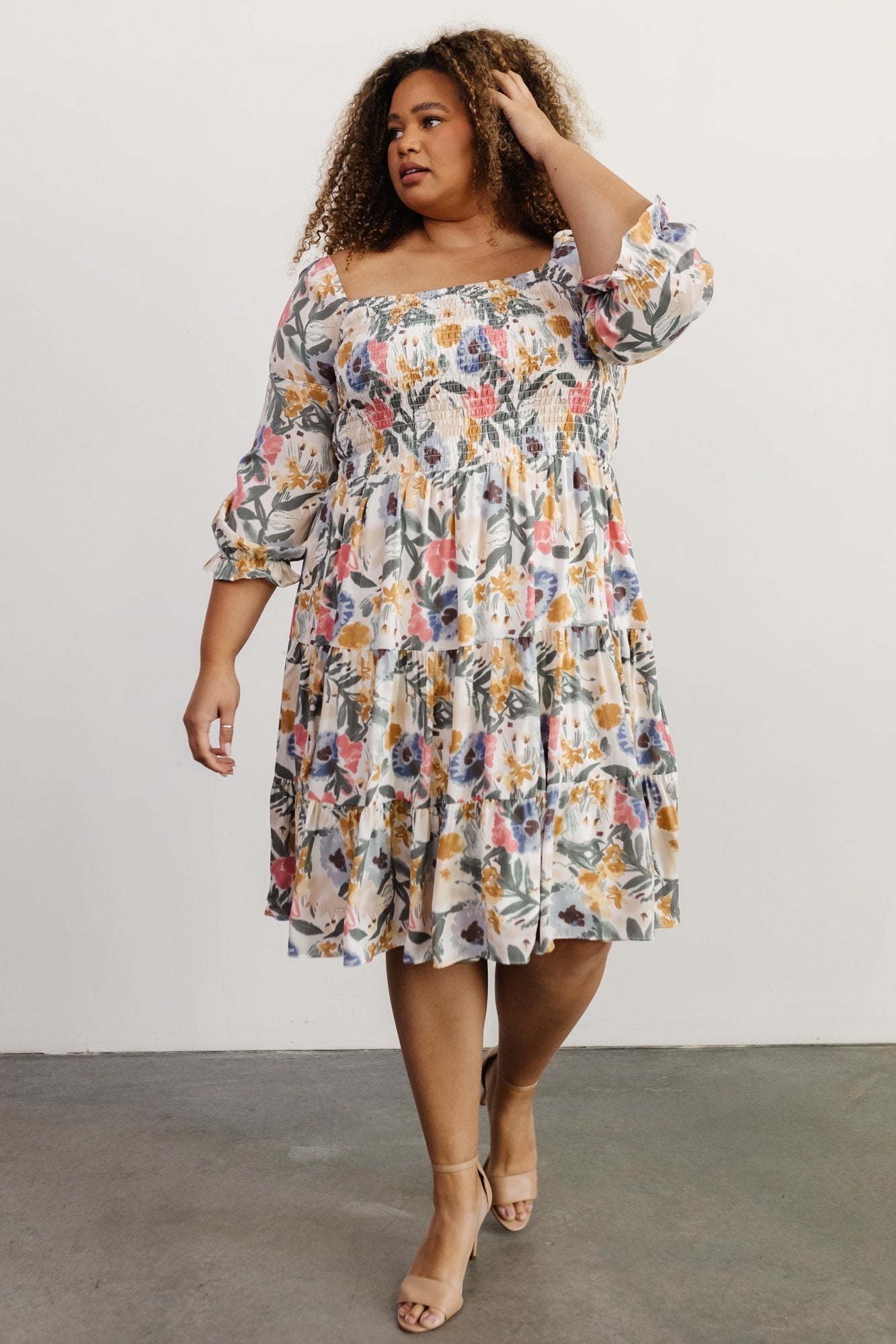 Marta Smocked Midi Dress | Multi Floral Amazon Sale Online