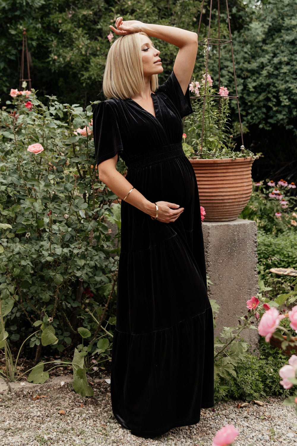 Artemis Velvet Maxi Dress | Black Clearance Pices