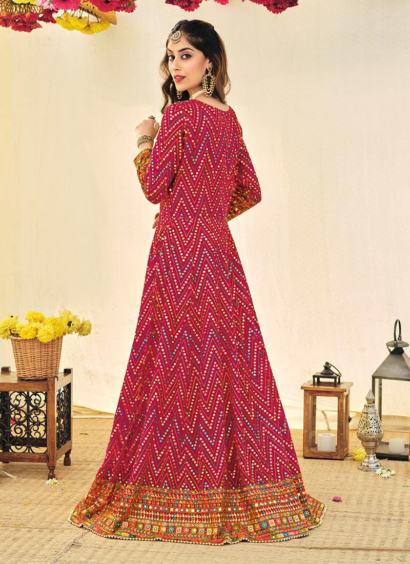 Zig-Zag Pattern Thread And Mirror Work Fancy Gown Clearance Cheap Real