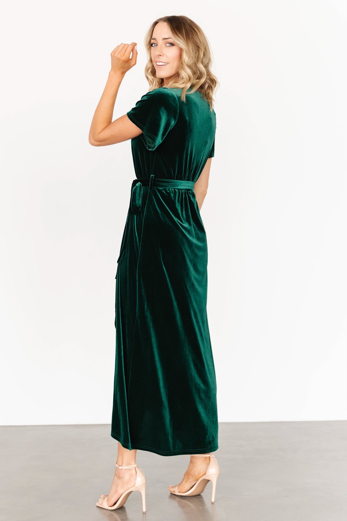 Nadine Velvet Midi Dress | Green Cheap Extremely