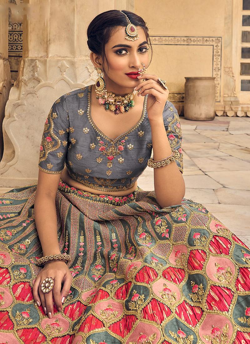 Heavy Embroidered Multi-Color Kalidar Lehenga Sale 2025 New