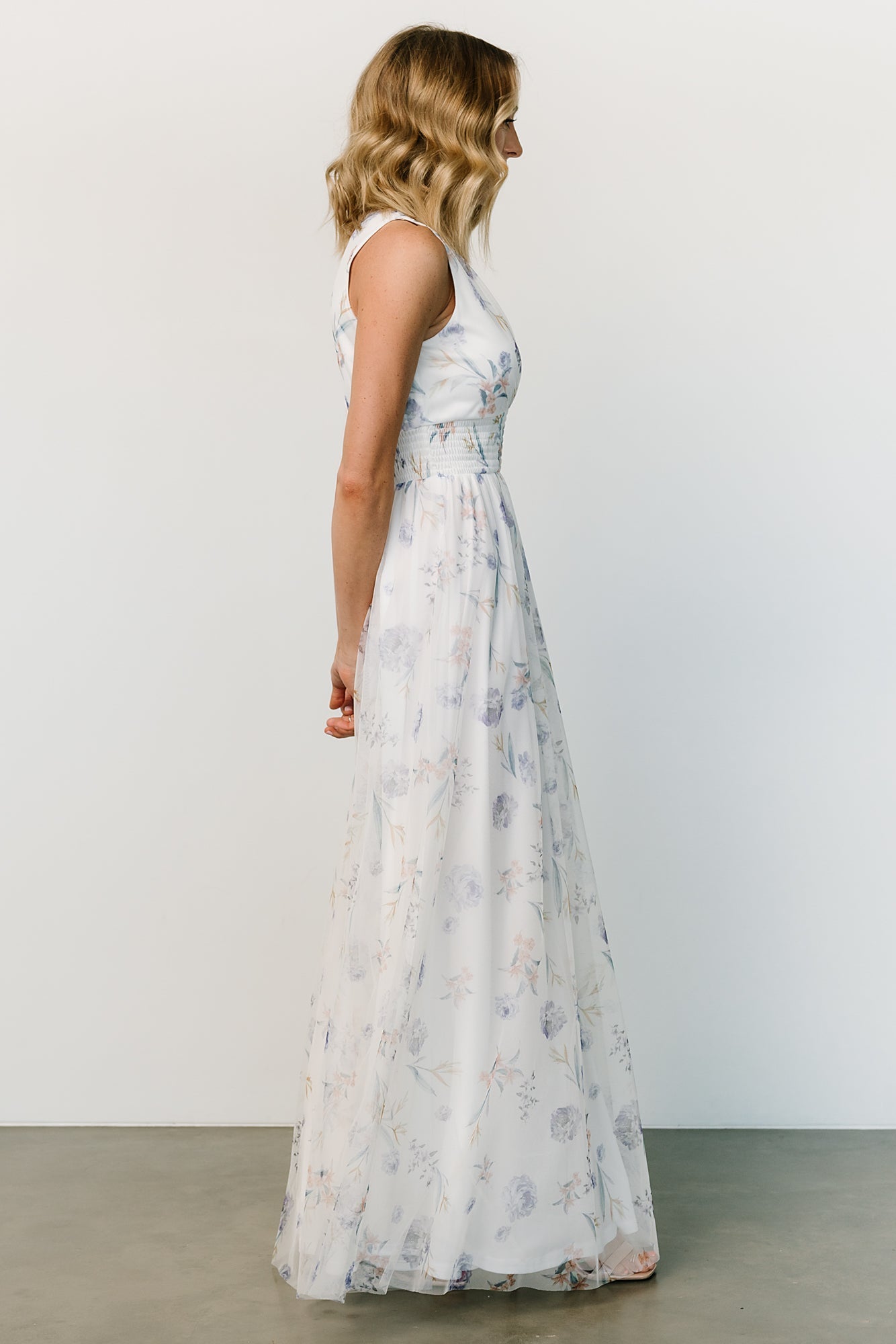 Kamila Tulle Maxi Dress | White Floral Newest Cheap Online