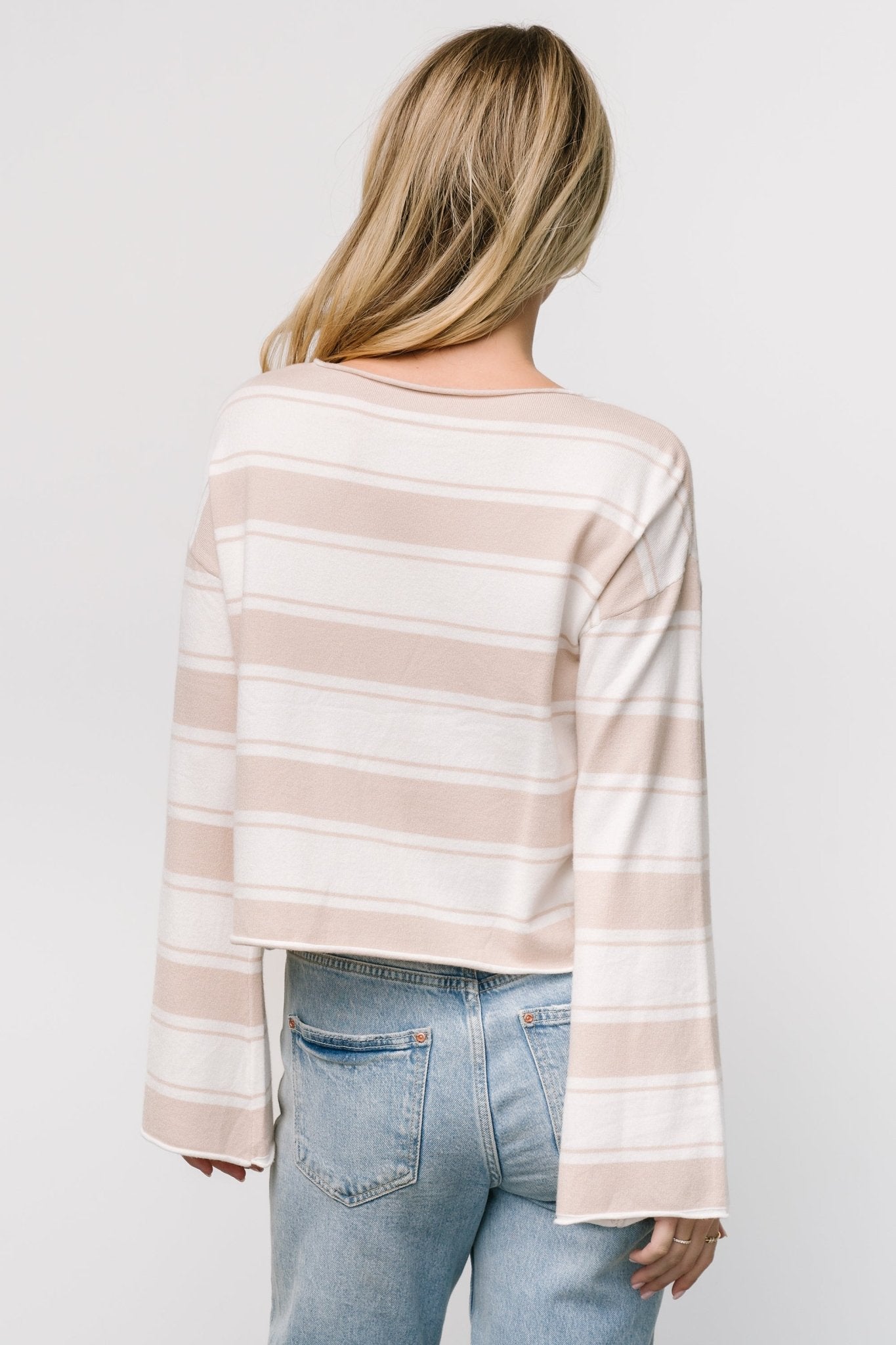 Astoria Striped Top | Ivory + Sand Low Pice Cheap Online