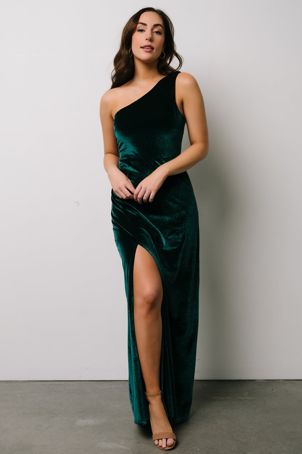 Tatiana Velvet One Shoulder Maxi Dress | Emerald Deals Online