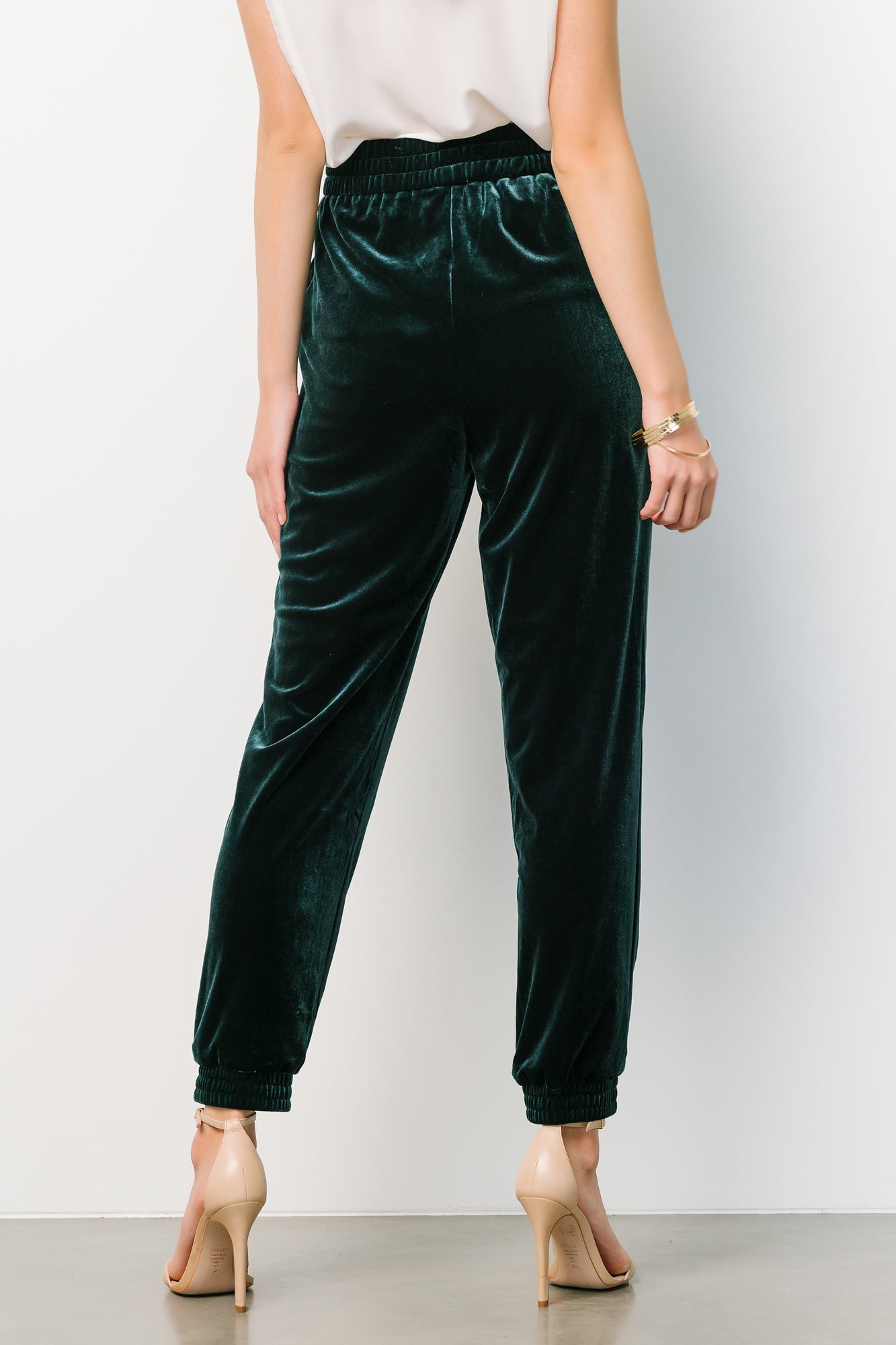 Archie Velvet Jogger Pants | Dark Green Visit New Online