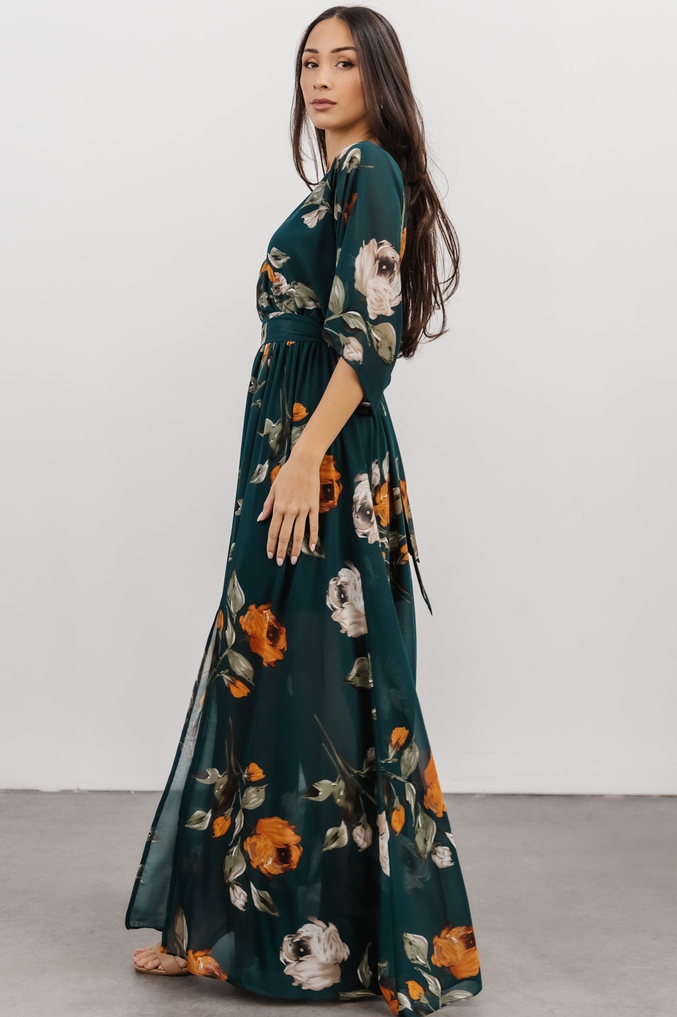 Kia Kimono Maxi Dress | Deep Topaz Floral Cheap Sale Cheapest