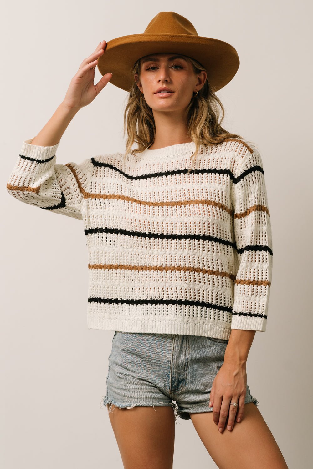 Sundance Knit Sweater Top | Ivory Multi Stripe Sale Fashion