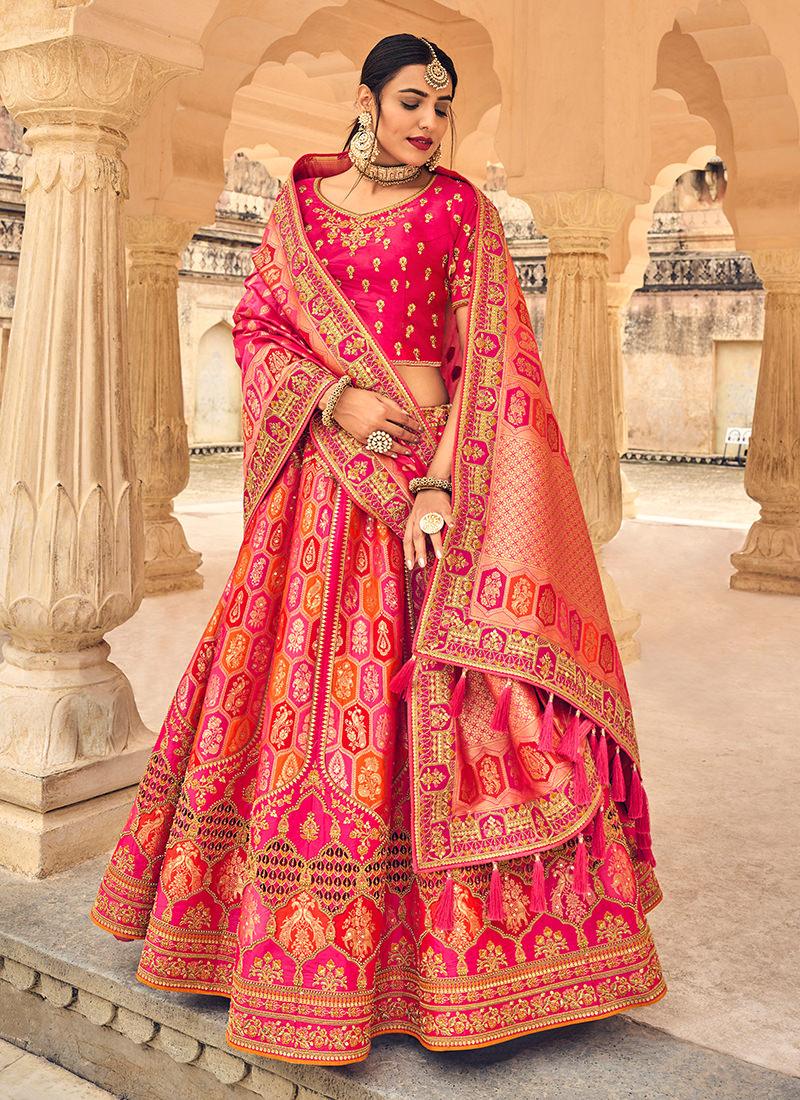 Heavy Embroidery Work Silk Weaving Lehenga Sale 2025 New