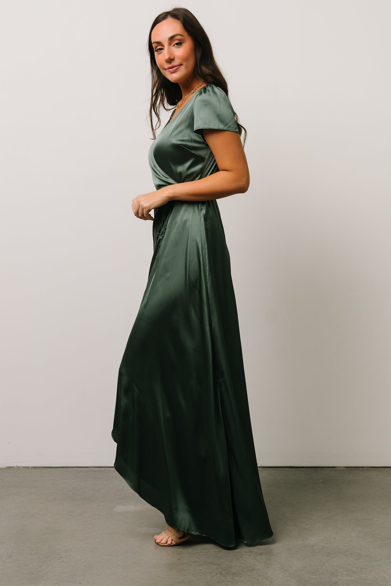 Krystal Satin Wrap Gown | Winter Green Outlet 2025 Newest