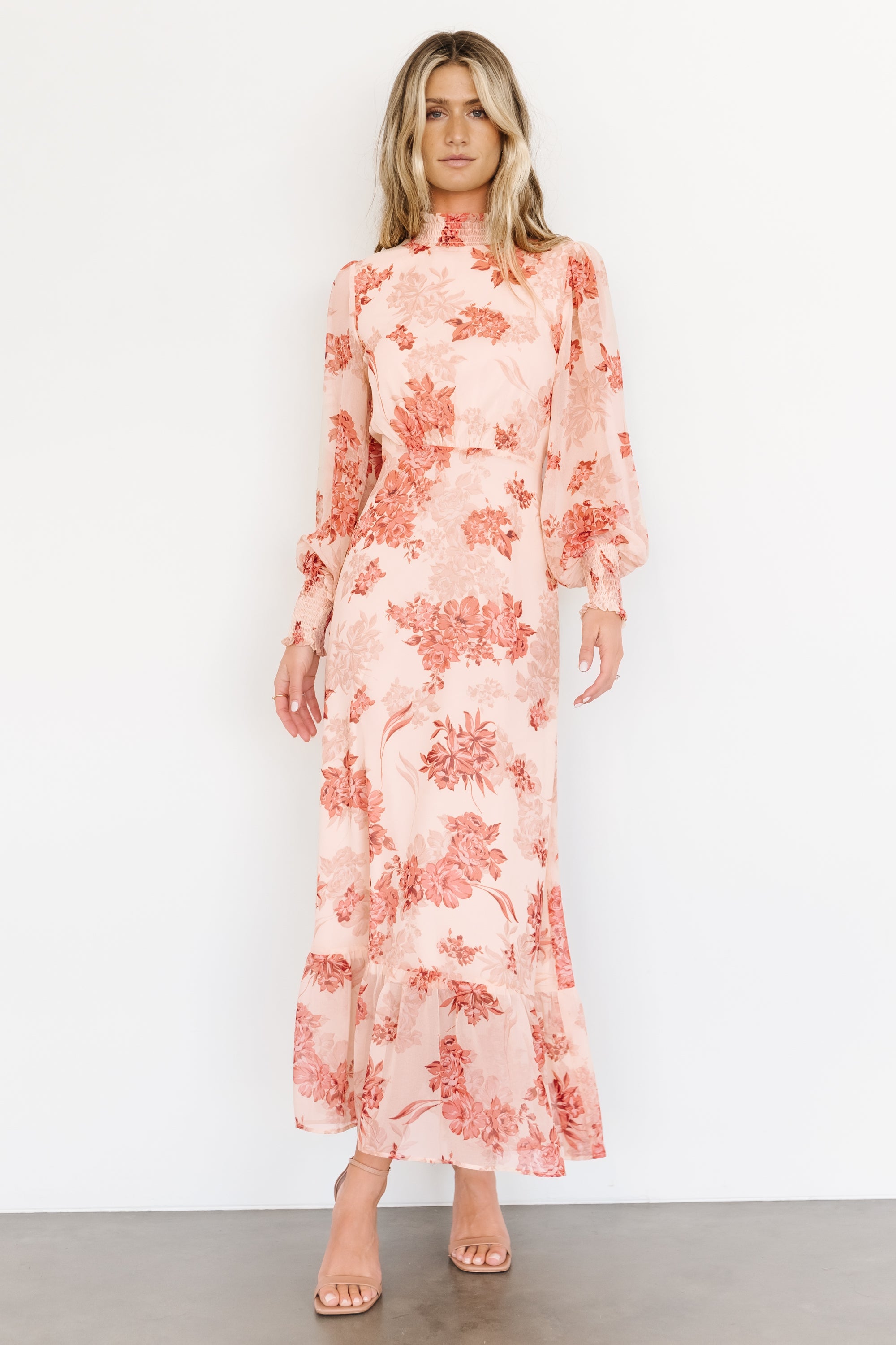 Luciana Maxi Dress | Beige + Rose For Cheap Sale Online