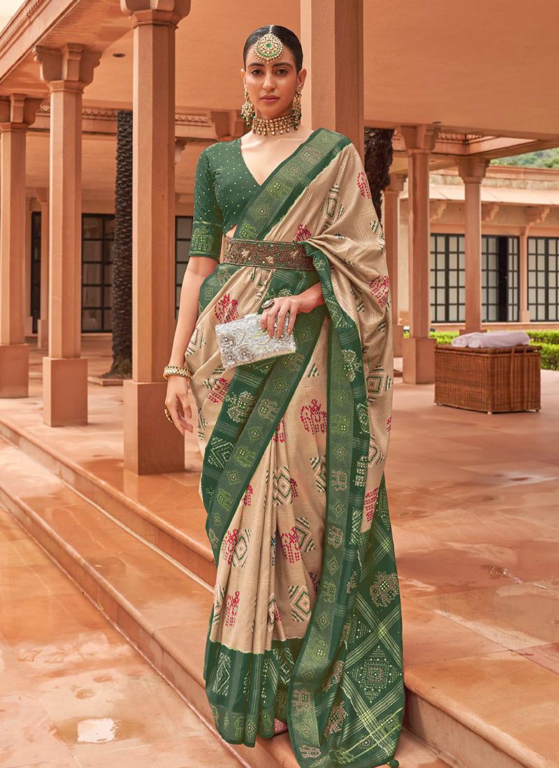 Light Brown Sleeveless Dola Silk Saree Tumblr