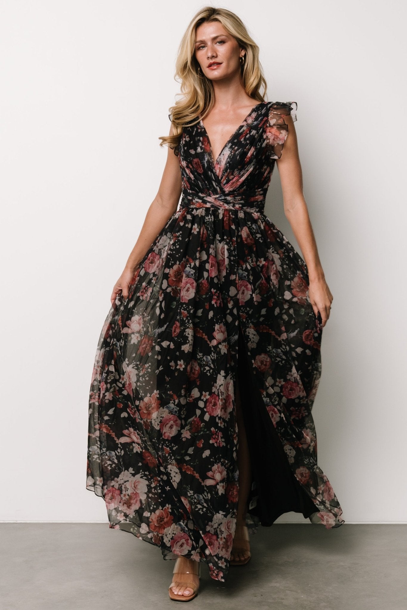 Dimitra Maxi Dress | Black Floral Brand New Unisex Sale Online