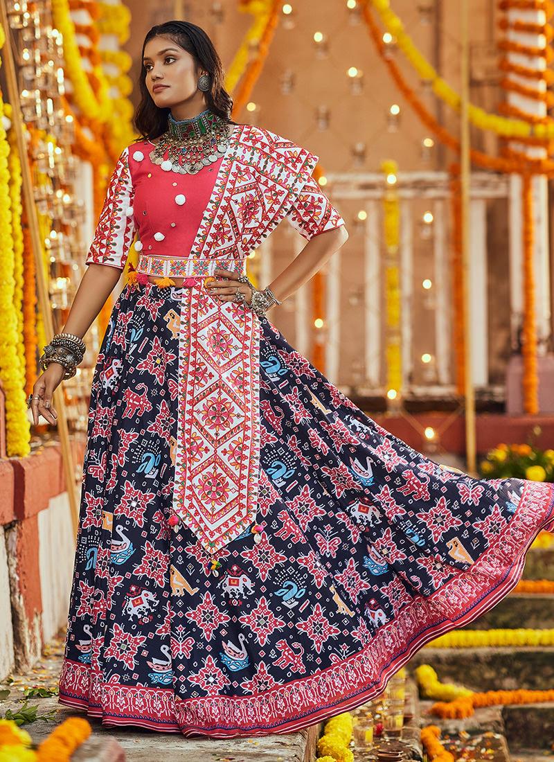 Multi-Color Digital Print Navratri Ghagra Choli Wide Range Of Cheap Pice