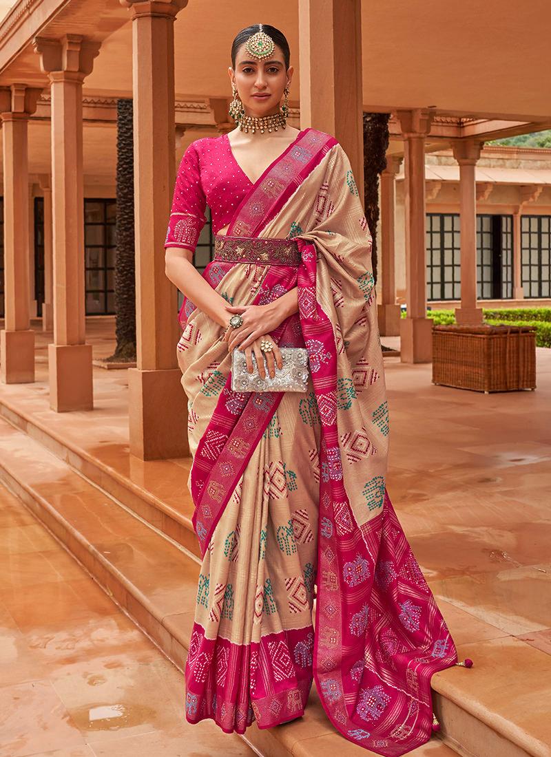 Elegant Red and Green Silk Saree with Matching Blouse Largest Supplier Online