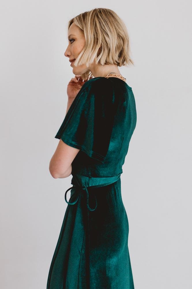 Meghan Velvet Wrap Maxi Dress | Emerald Store Cheap Online