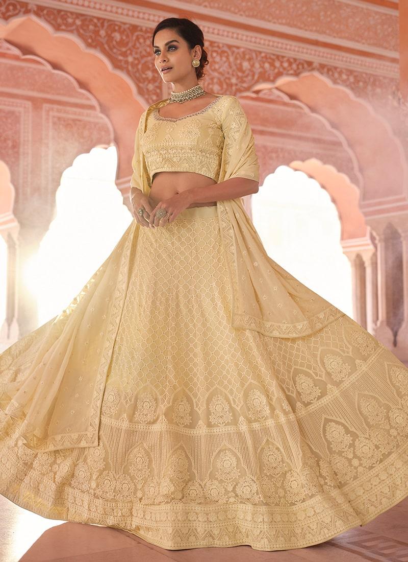 Off-White Color Georgette panelled Lehenga With Thread And Sequins Work Pick A Best For Sale