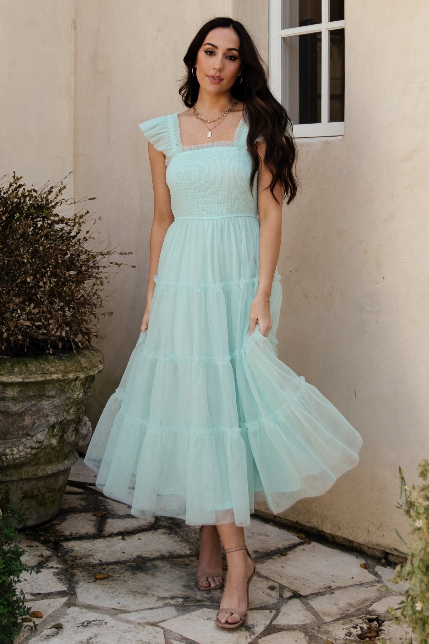 Mindi Tulle Midi Dress | Sea Blue Sale Latest