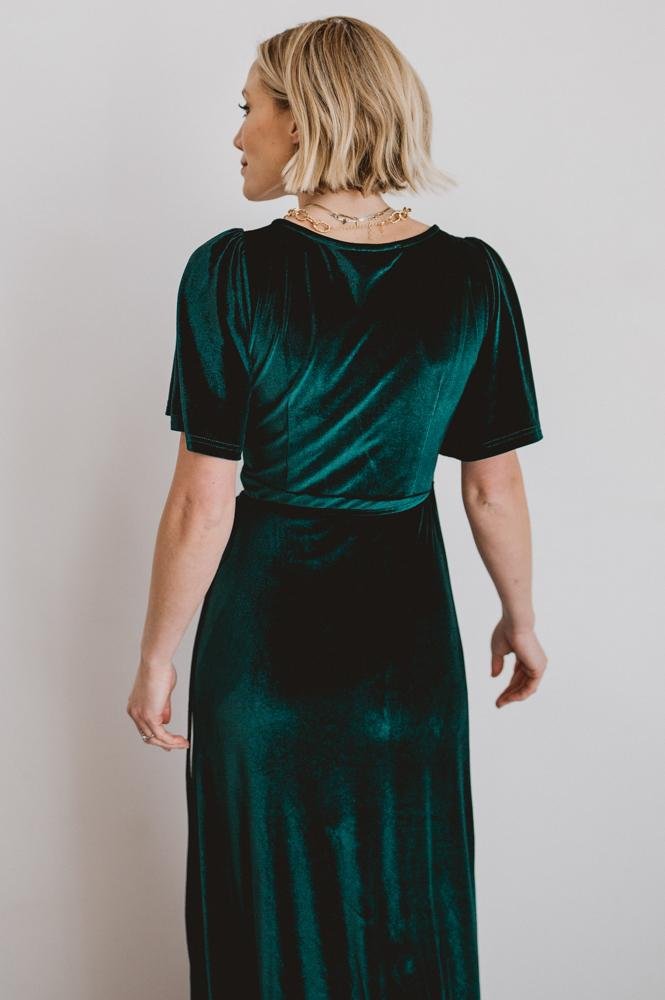 Meghan Velvet Wrap Maxi Dress | Emerald Store Cheap Online