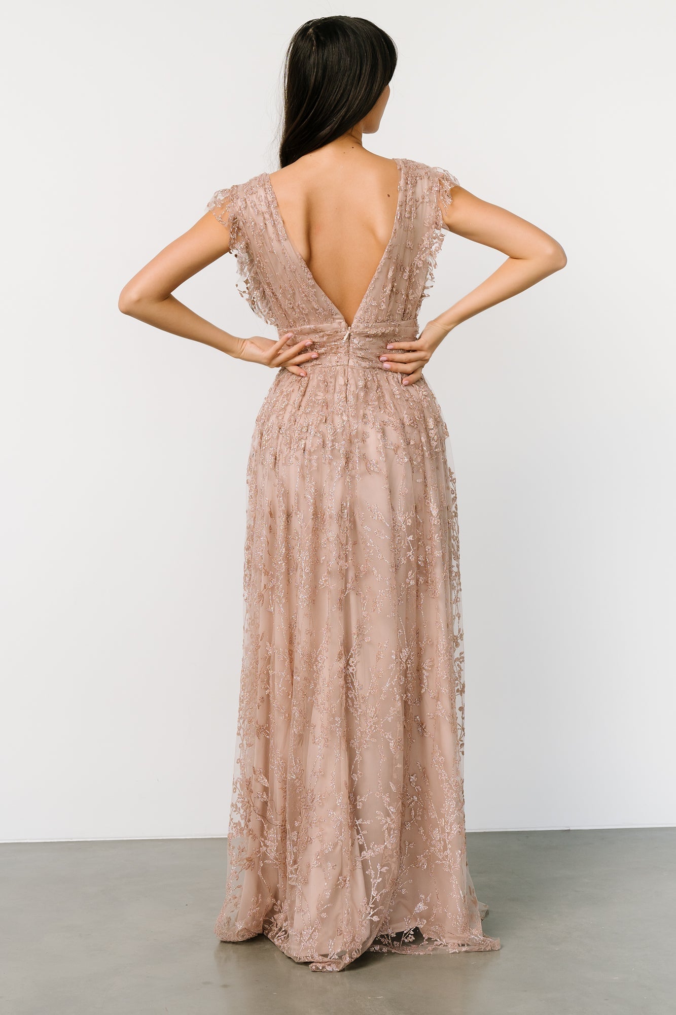 Arlene Shimmer Gown | Nude Rose Pre Order