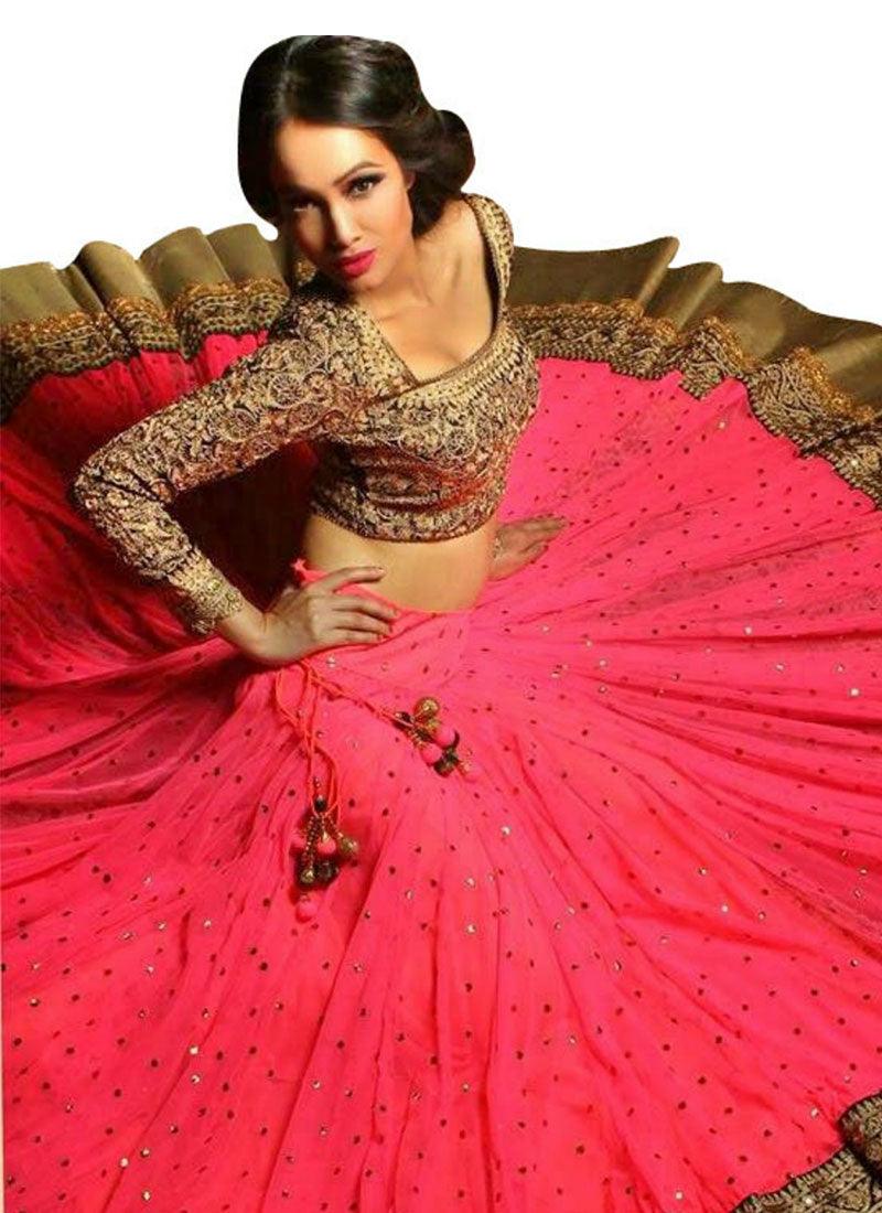 Magenta Pink Color Georgette Fabric Stone Work Lehenga Choli Purchase Sale Online