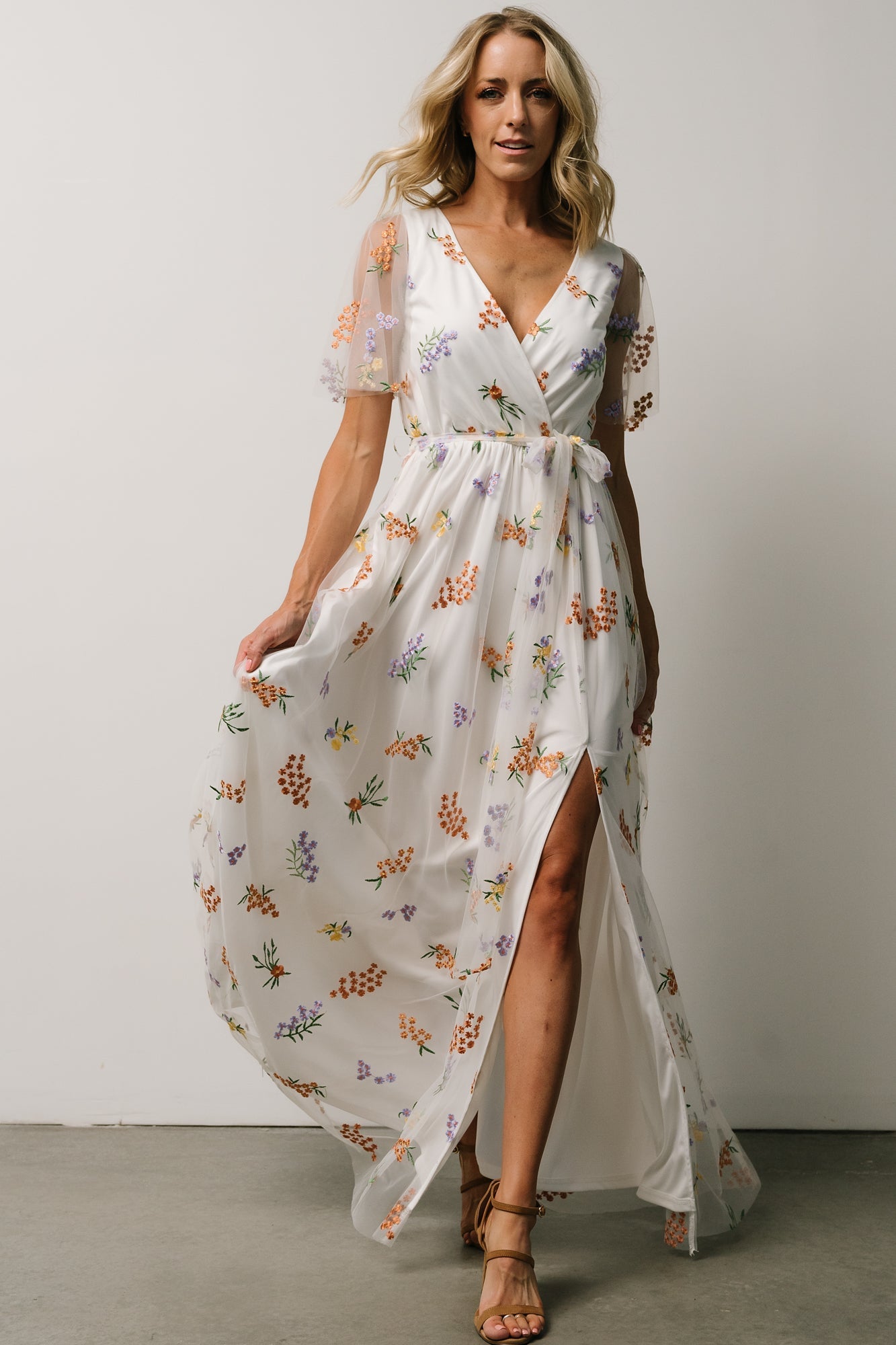 Marseille Embossed Maxi Dress | Meadow Floral Cheap Sale Wholesale Pice