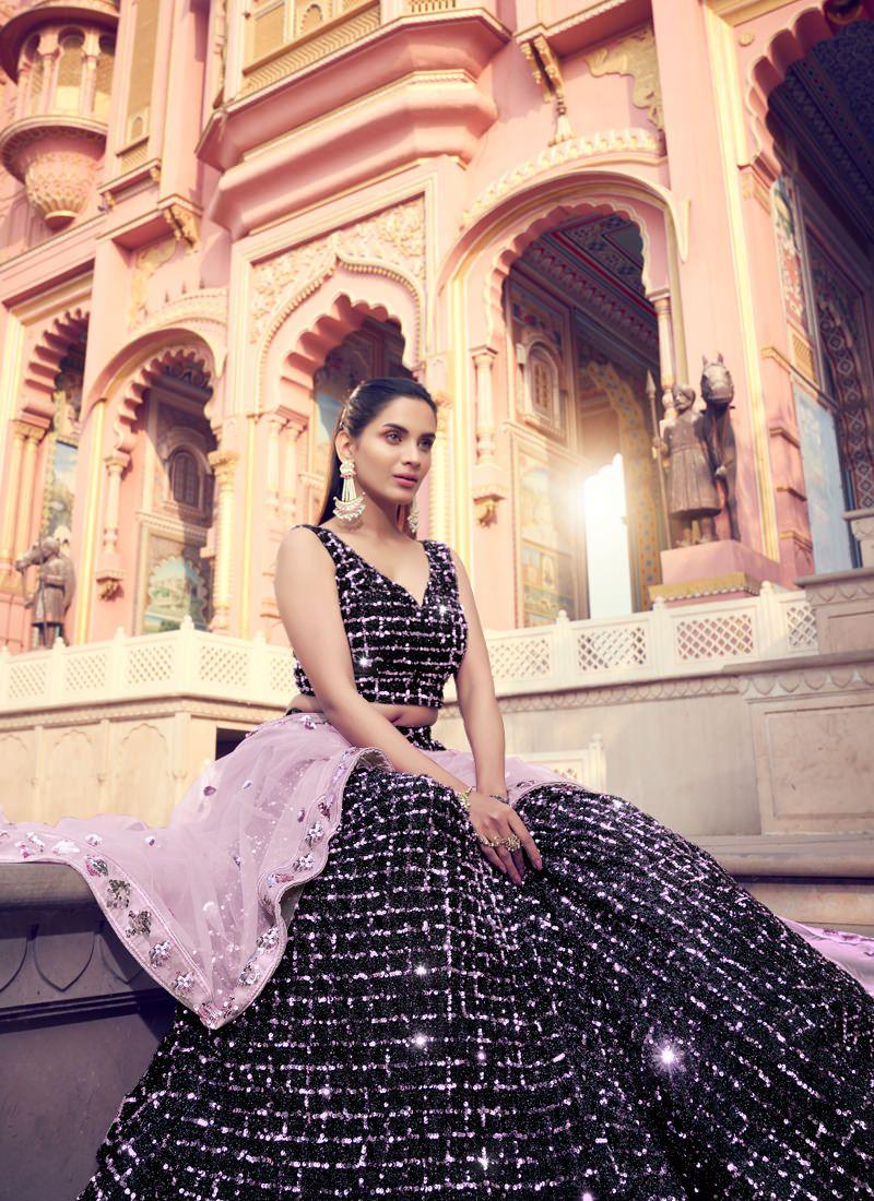 Divine Look Black Color Lehenga Choli With Matching Blouse Discount Low Shipping Fee