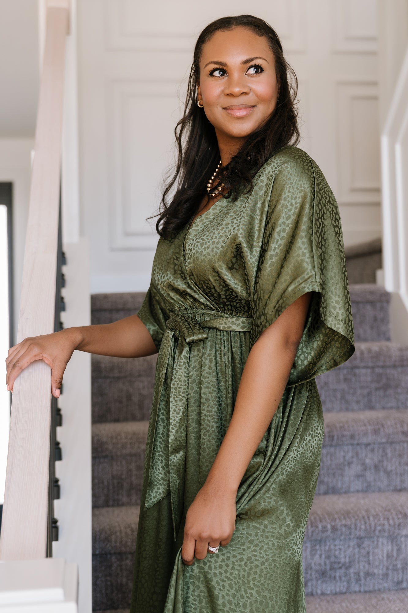 Savannah Print Kimono Maxi | Olive Visit