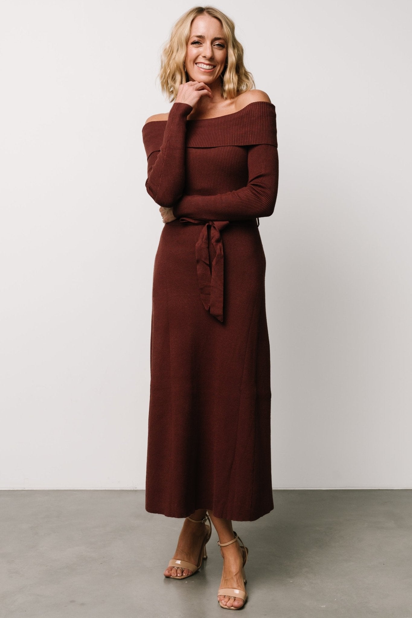 Rheta Off Shoulder Sweater Dress | Mahogany Affordable Cheap Pice