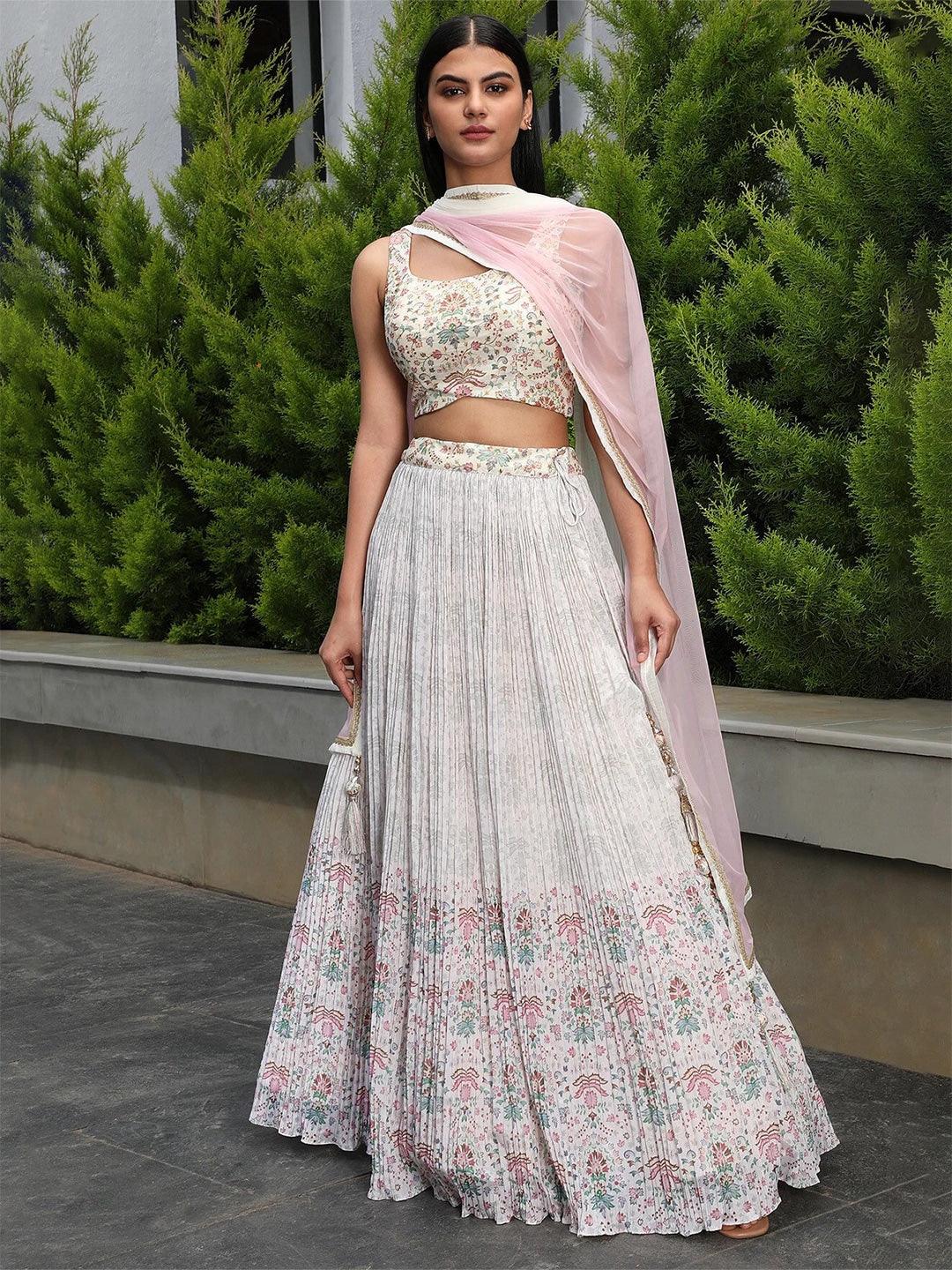 Off-White printed Georgette flared lehenga choli Limited Edition Online