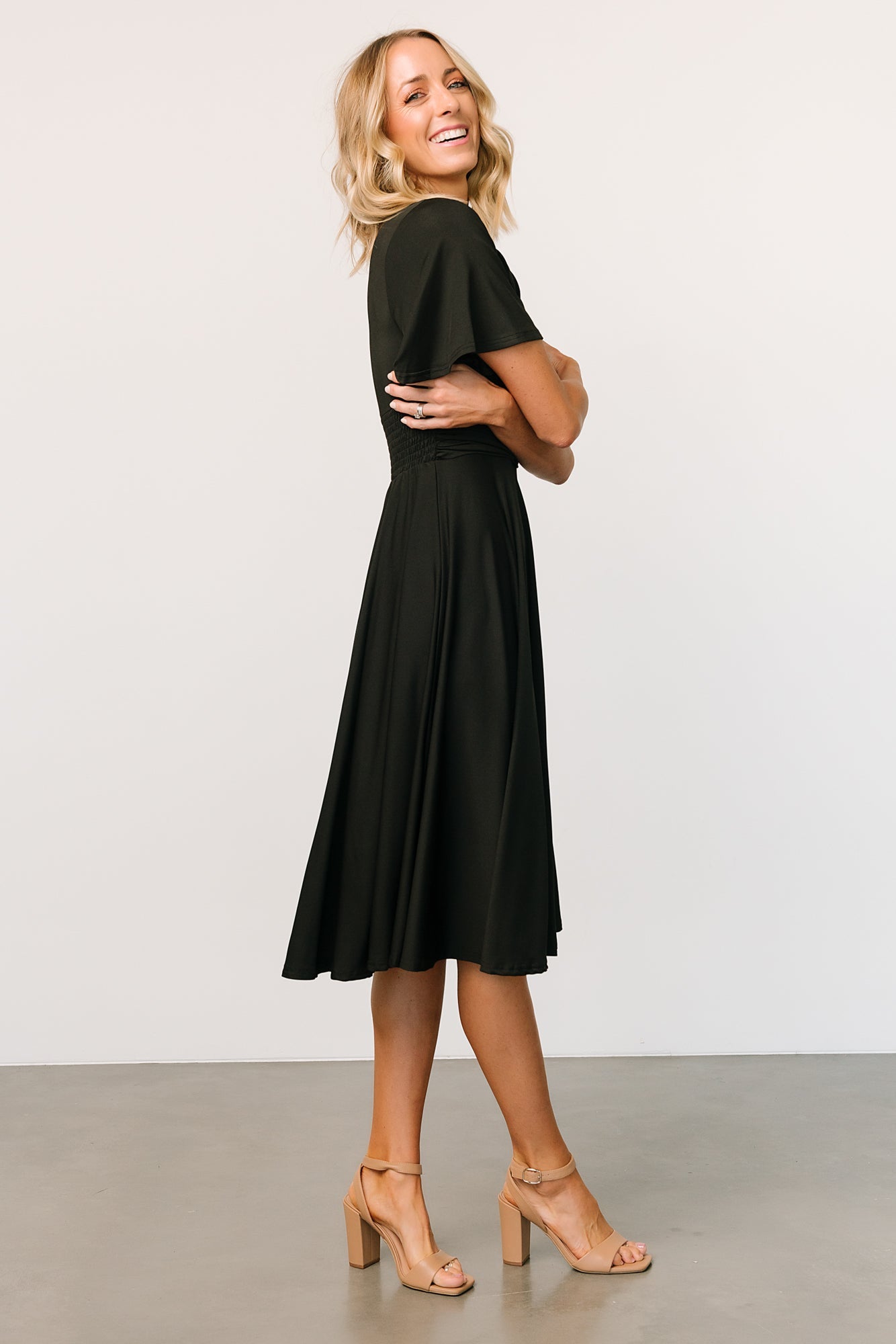 Janette Midi Dress | Black Finishline Cheap Online