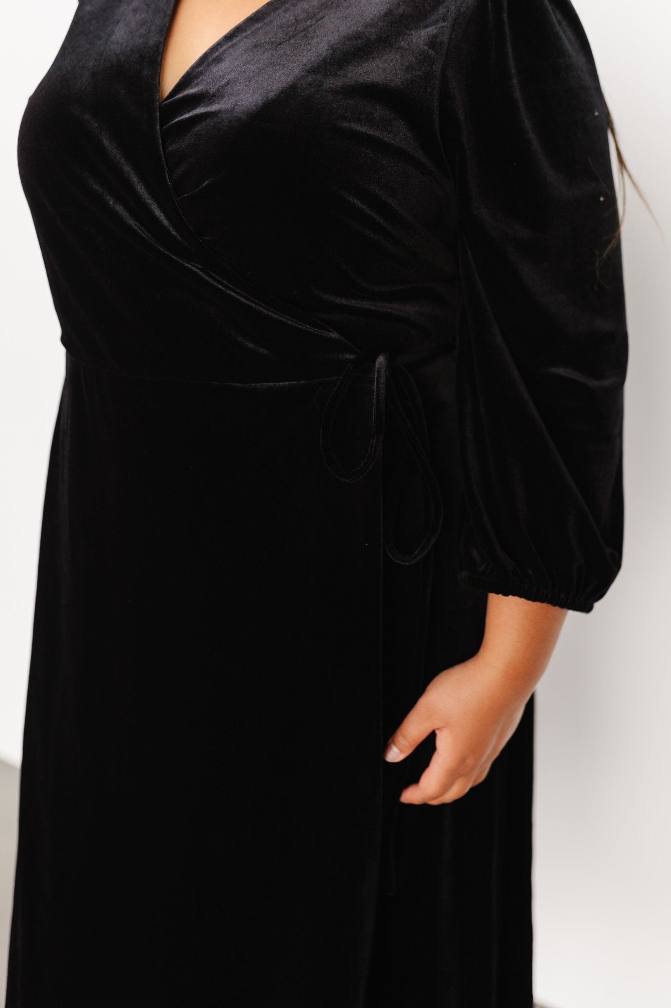 Beckinsale Velvet Wrap Dress | Black Shop Offer Online