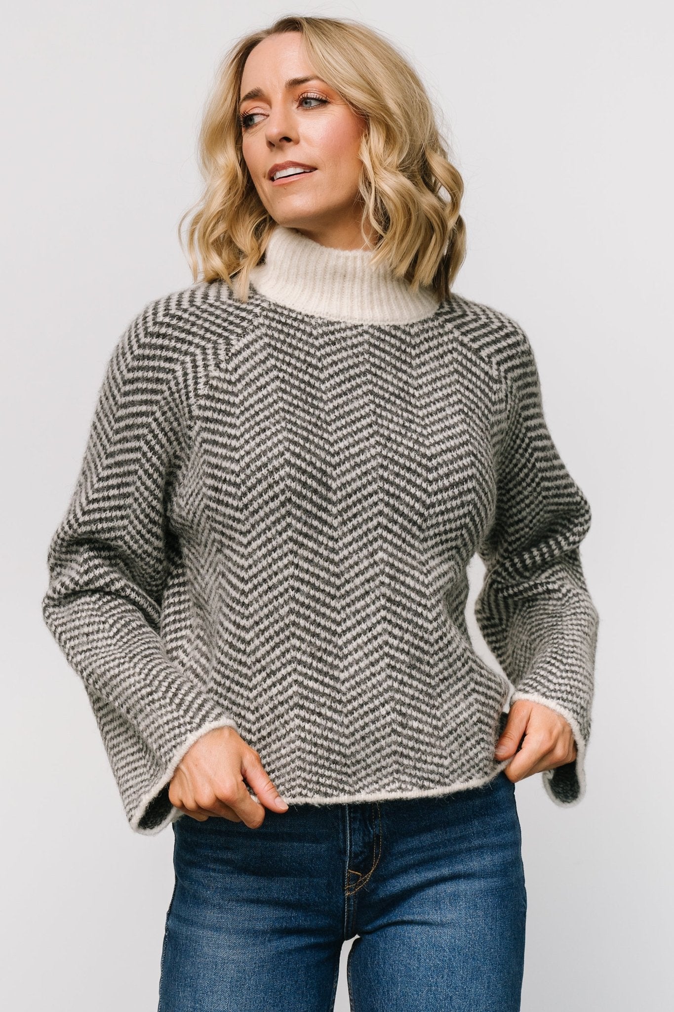 Trisha Knit Sweater | Ivory Stripe Choice Online