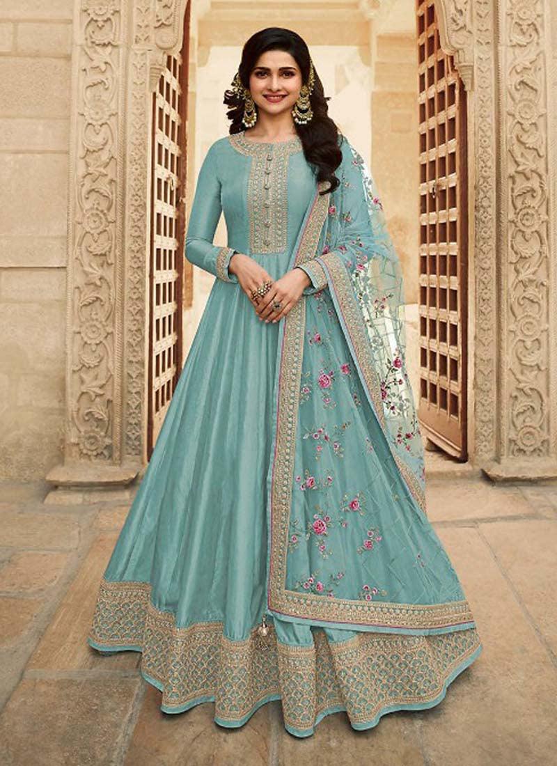 Sky Blue Color With Floor Length Gown Clearance Big Sale