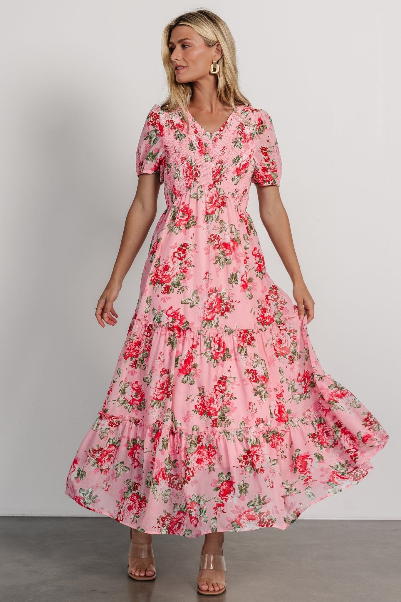 Cadella Maxi Dress | Pink Floral Cheap Pick A Best