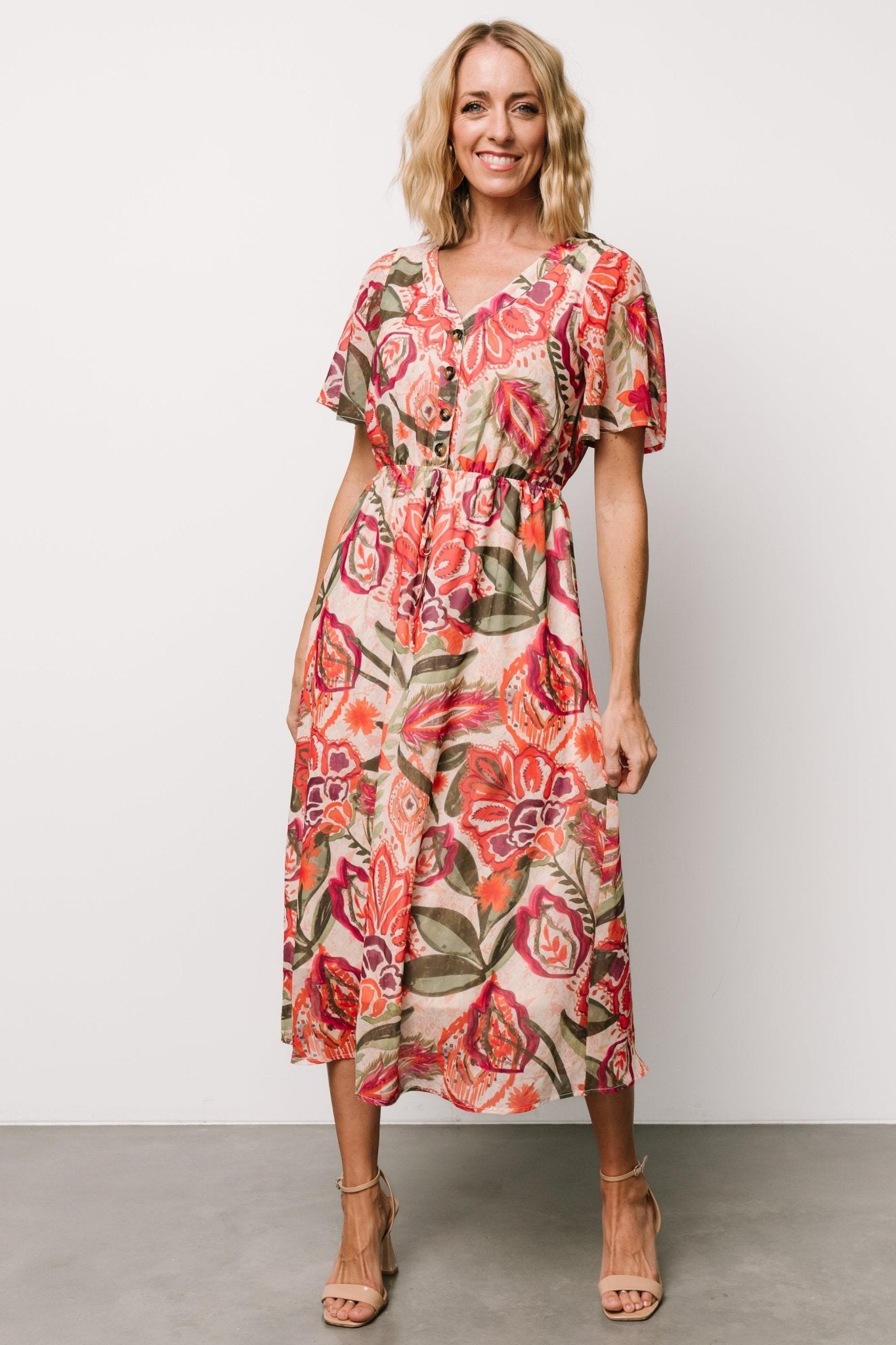 Junie Midi Dress | Multi Print Free Shipping For Cheap